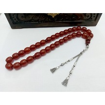 Osmanlı Benzetme Fıçı Kesim Sıkma Kehribar Tesbih Ölçü 13.5x13.5