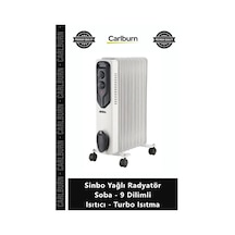 Özel Üretim Taşınabilir Termostatlı Sinbo Yağlı Radyatör Soba 9 Dilimli Isıtıcı Turbo Isıtma
