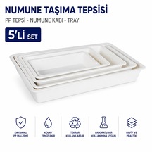 Numune Taşıma Tepsisi 5'li Set - Pp Tepsi - Numune Kabı - Tray