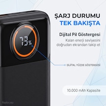 Bezos 3012 10.000 Mah Lcd Ekran Dahili Kablolu 22.5w Hızlı Şarj Powerbank 22 Çok Renkli