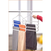 Çok Katlı Pantolon Askısı / Şal Askısı / Beyaz / 2 Adet Beyaz