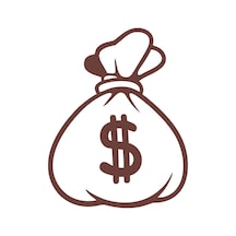 Dolar Para Çantası Araba Sticker 17x17 Cm Kahverengi