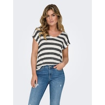 Only Onllıra Lıfe S/s V-neck Top Jrs Noos Kadın Siyah Bluz - 15252103