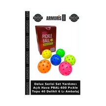 Delux Serisi Set Yardımcı Açık Hava Pbal-600 Pıckle Topu 40 Delikli 6 Lı Ambalaj Çok Renkli