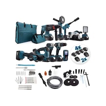Chelikbei Eea389 Akülü 10 Lu Set Led Işık +lazer Metre +somun Sıkma + Dekupaj + Oto Yıkama + Sunta Kesme + Darbeli Vidalama + Spral + Kırıcı Delici Matkap + Çok Fonksiyonlu Taşlama