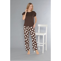 Flz Kısa Kol Pijama Takımı 88-109 Kahve