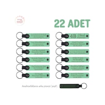Açık Yeşil & Yeşil, Anaokulu Anısı Olarak Üzerinde İsim Yazılı Anahtarlık 22 Li Set, Özel Hediye Çok Renkli