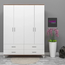 Ayışığı 4 Kapılı Gardrop Mdf Siyah
