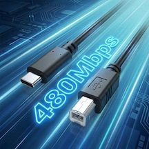 Type-c To Usb-b Yazıcı Tarayıcı Printer Kablosu 3 Metre - Pc Ve Laptop İle Yazıcı Ara Bağlantı Data Kablosu - Usb 2.0 Hızlı Ve Stabil Yazdırma - Kolay Kullanım - Usb-c Printer Kablosu