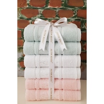 Camellia Havlu 6 Adet- Beyaz Pembe Mint Çok Renkli