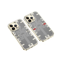 Apple iPhone Uyumlu 14 Pro Kılıf Mekanik Bumper Kapak - Gold Bz8683140603373