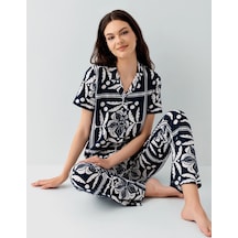 Arnetta 3567-s Kadın Gömlek Pijama Takım Lacivert