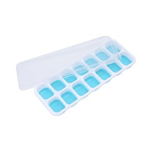 Geeksen 14 Izgaralı Silikon Buz Kalıbı Tepsisi Sıçramaya Dayanıklı Çıkarılabilir Kapaklı Ev Yapımı Buz Kalıbı Preslenmiş Buz Küpü Makinesi Okyanus Mavisi 14 Izgaralı Kapaklı 25,4 Çok Renkli