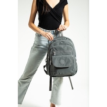 Nemo Bags Gri Unisex Okul Çantası, Crinkle Su Geçirmez Kumaş, Laptop Seyahat Sırt Çantası, 24 Lt, 40x30cm Gri