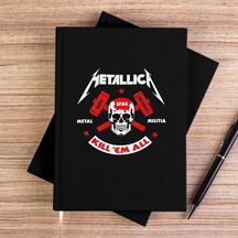 Metallica Kill'em All Siyah Çizgisiz Kanvas Defter