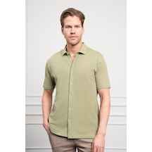 Morven Erkek Çağla Yeşili Trend Apaçi Yaka Dynamic Fit Kısa Kollu Gömlek 25ys004006705 Çağla Yeşili Çağla Yeşili