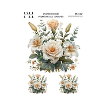 Polyesterhobi Premium Sulu Transfer 25x35 Cm Çiçek Desenli Ps 102