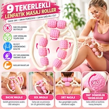 9 Tekerlekli Lenfatik Masaj Roller Selülit Giderici, Cilt Sıkılaştırıcı, Bacak Kol Sırt Masaj Aleti Diğer