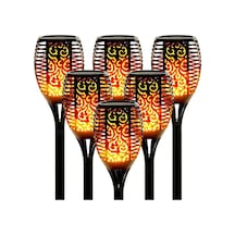 Solar Alev Led Bahçe Aydınlatma Peyzaj Lambası- 4 Adet