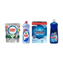 Finish Parlatıcı 800 ML + Finish Tuz 1500 G + Fairy Tablet 43'lü + Fairy Deterjan 750 ML