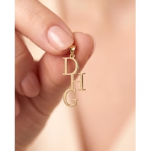 Monogram Üç Harfli 14 Ayar Altın Kolye Ucu