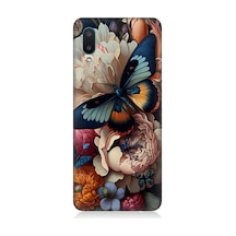 Samsung Galaxy A02 Uyumlu Kelebek Ve Çiçek Desenli Silikon Kılıf