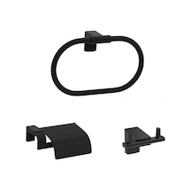 Tema Premium 3'lü Kapaklı Siyah Set