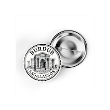 5 Adet İğneli Çanta Rozeti - Sagalassos Antik Kenti - Burdur - 44 MM Çok Renkli