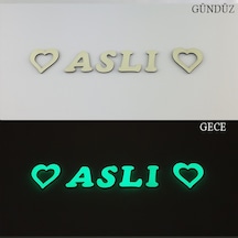 Fosforlu 4 Harf + 2 Yıldız Veya Kalp