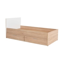 Adoremobilya Plus Çekmeceli Tek Kişilik Karyola - Sonoma-Diamond Beyaz