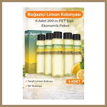 Bezos Boğaziçi Limon Kolonyası 200 Cc Pet Şişe 6 Adet 80 Ferahlatıcı Limon Kokulu Kolonya Ekonomik Paket 22