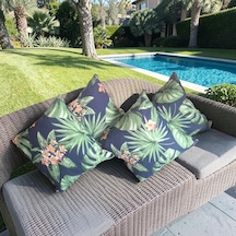 Kırlent Yastık Minder Yaprak Desen 4 Adet 35x35 35 x 35