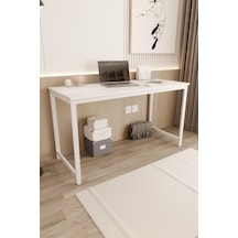 Çalışma Masası Bilgisayar Ofis Masası 60 X 140 Cm Beyaz - Beyaz