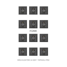 Viko Novella Füme 12 Adet Topraklı Priz Çerçeve Dahil
