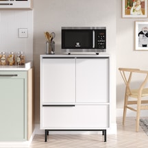 Robin Home Lidya Mutfak Dolabı Mikrodalga 3 Kapaklı Metal Ayak