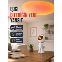 Dekoratif Gün Batımı Işığı Astronot Figürlü Yeni Nesil - Lisinya Turuncu