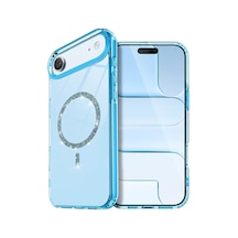 Newface Apple Uyumlu iPhone 17 Air Live Diamond Magsafe Kapak - Mavi Arka Kapak