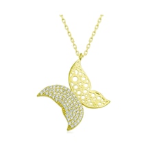 Casera's Gümüş Gold Kelebek Kadın Kolye Csr2180930 Gümüş
