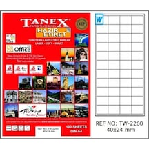 Tanex Laser Etiket 100 Yp 40x24 Laser-copy-ınkjet Tw-2260 Diğer