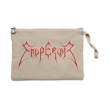 Emperor Logo Red Krem Clutch Astarlı Cüzdan / El Çantası Krem