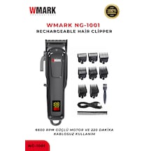 Wmark Ng-1001 Şarjlı Saç Kesme Makinesi Siyah Led Ekran, Uzun Süreli Kullanım, Berber Tipi Clipper 3-4 Saat