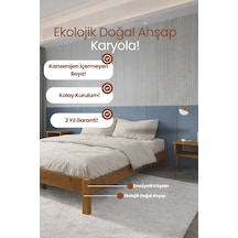 Loft Model Masif Ahşap Karyola Kolay Kurulum Fırınlanmış İthal Sibirya Çamı 180x200 Yatak Uyumlu - Vernikli