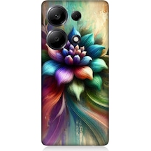 Xiaomi Redmi Note 13 Pro 4g Uyumlu Renk Dalgasında Spiritüel Çiçek Desenli Silikon Kılıf Çok Renkli