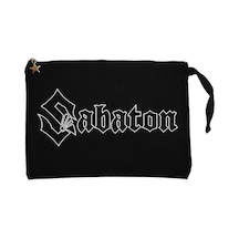 Sabaton Logo Vector Siyah Clutch Astarlı Cüzdan / El Çantası Siyah