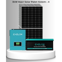 3kw Hazır Solar Paket - 4 24v Mppt Akıllı İnverter Off-grid Sistem