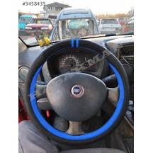 Fiat Doblo 1 Dikme Direksiyon Kılıfı Parlak Siyah Mavi Detaylı Mavi Çift Yüzük Ve Dikiş 2005-2010