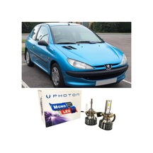 Peugeot 206 Led Xenon Uzun + Kısa Far Ampulü H4 Mono Yeni Seri Beyaz 1998-2003