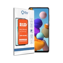Samsung Galaxy A21S ile Uyumlu Tam Kaplayan Temperli 21D Cam Ekran Koruyucu