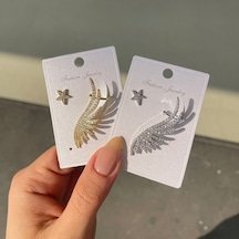 Altın Kaplama Kanatlı Yıldız Kıkırdak Küpe Gold