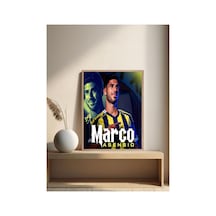 Marco Asensio Sarı Lacivert Doğal Ahşap Çerçeveli Tablo Çok Renkli - 867721938 Çok Renkli